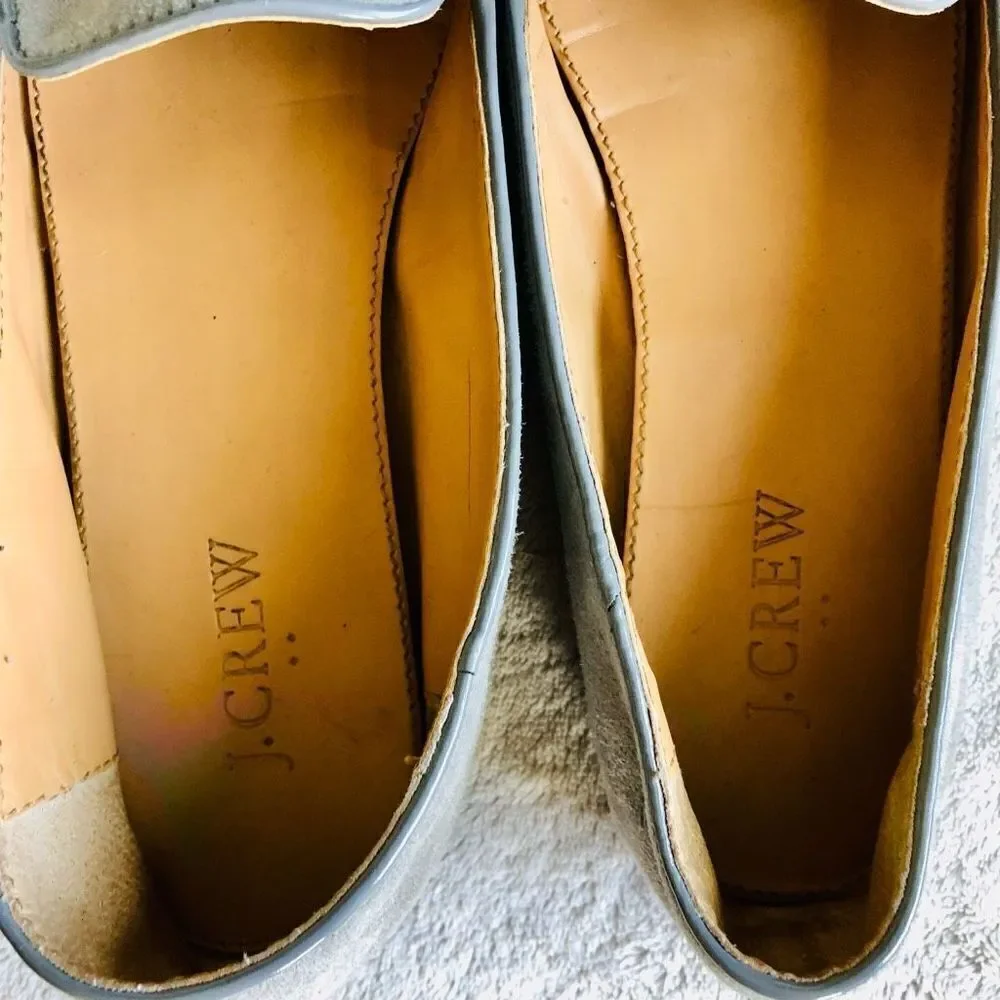 J. Crew Gray Cora Suede Leather Tassel Loafer